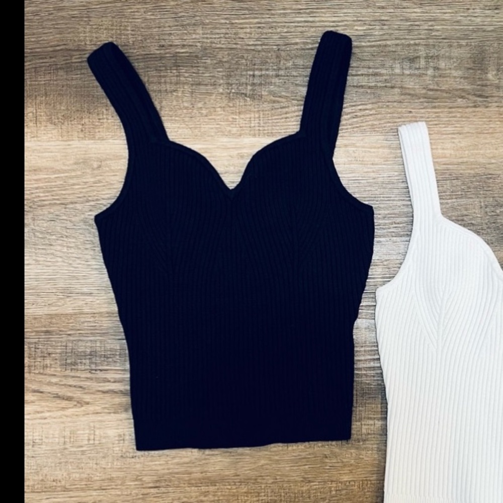Abercrombie Contour ribbed sweater tank xs black